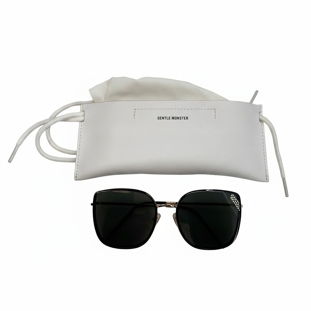 GENTLE MONSTER Black Gold Flatba Sunglasses